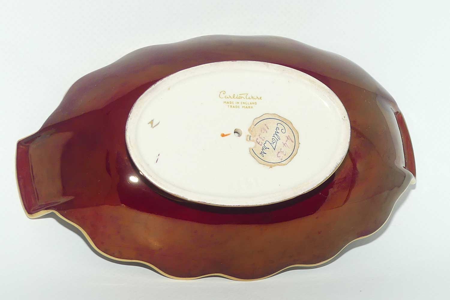 Carlton Ware Rouge Royale Pagoda pattern oval bowl | 2 Birds | 17cm wide