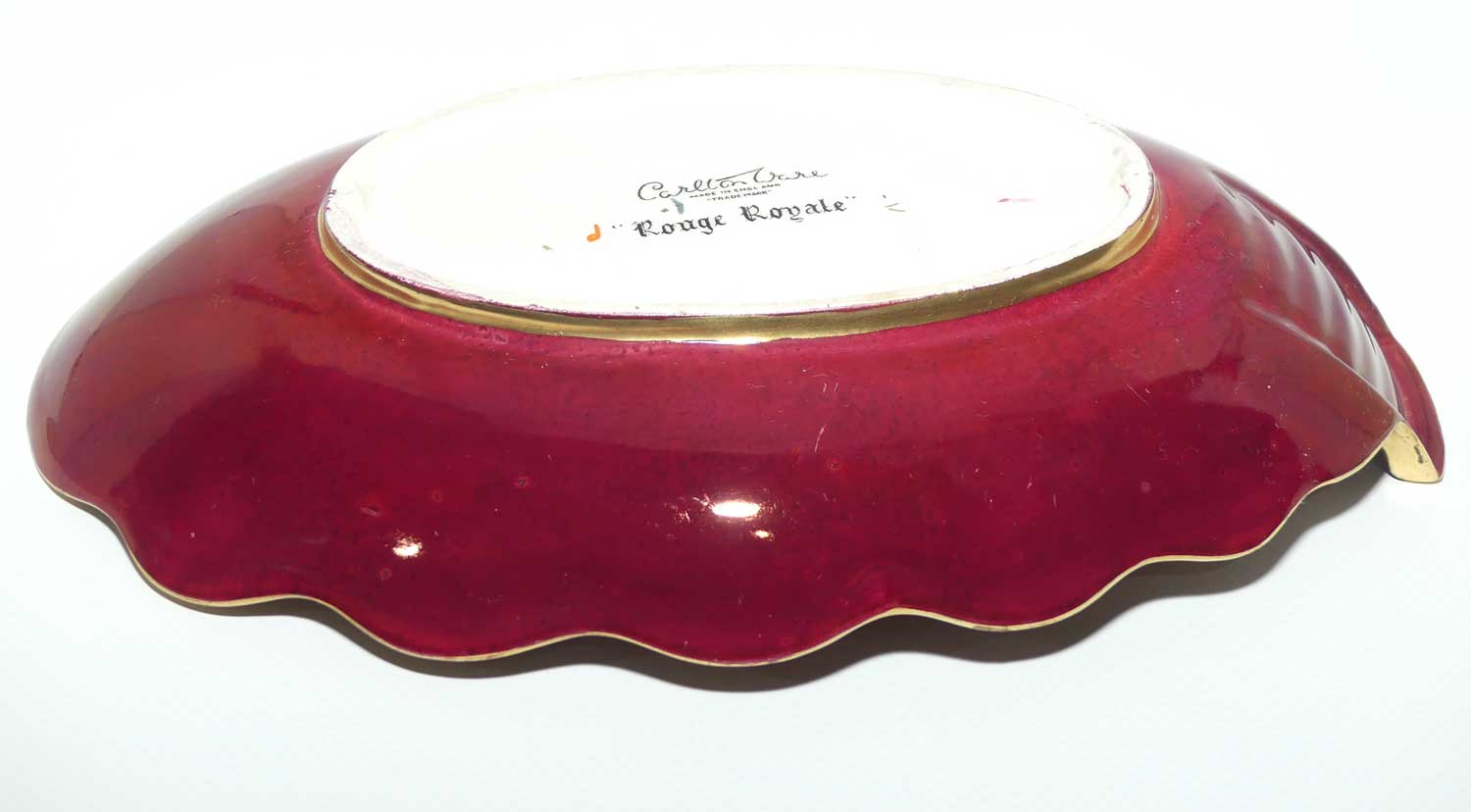 Carlton Ware Rouge Royale Pagoda pattern oval bowl | 22cm wide