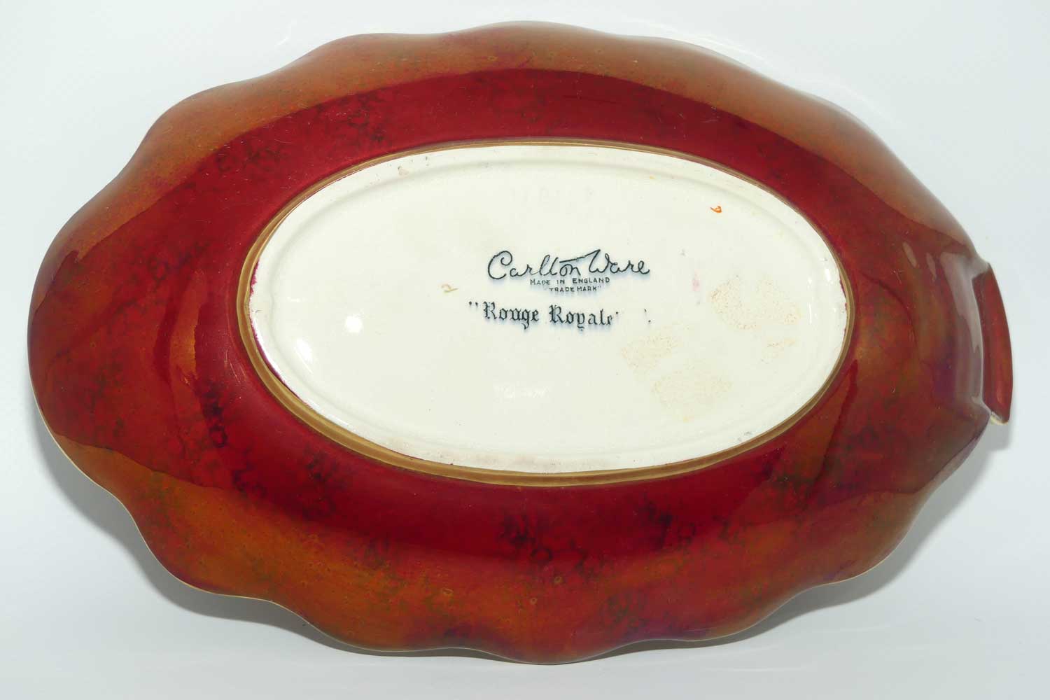 Carlton Ware Rouge Royale Pagoda pattern oval bowl | 26cm wide