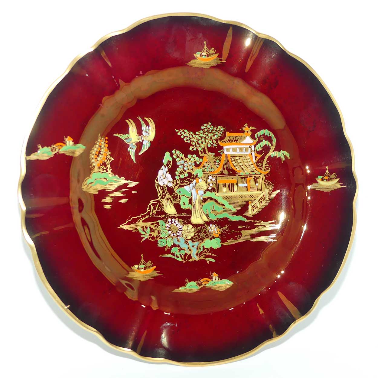 Carlton Ware Rouge Royale Pagoda plate | 9 inch diam