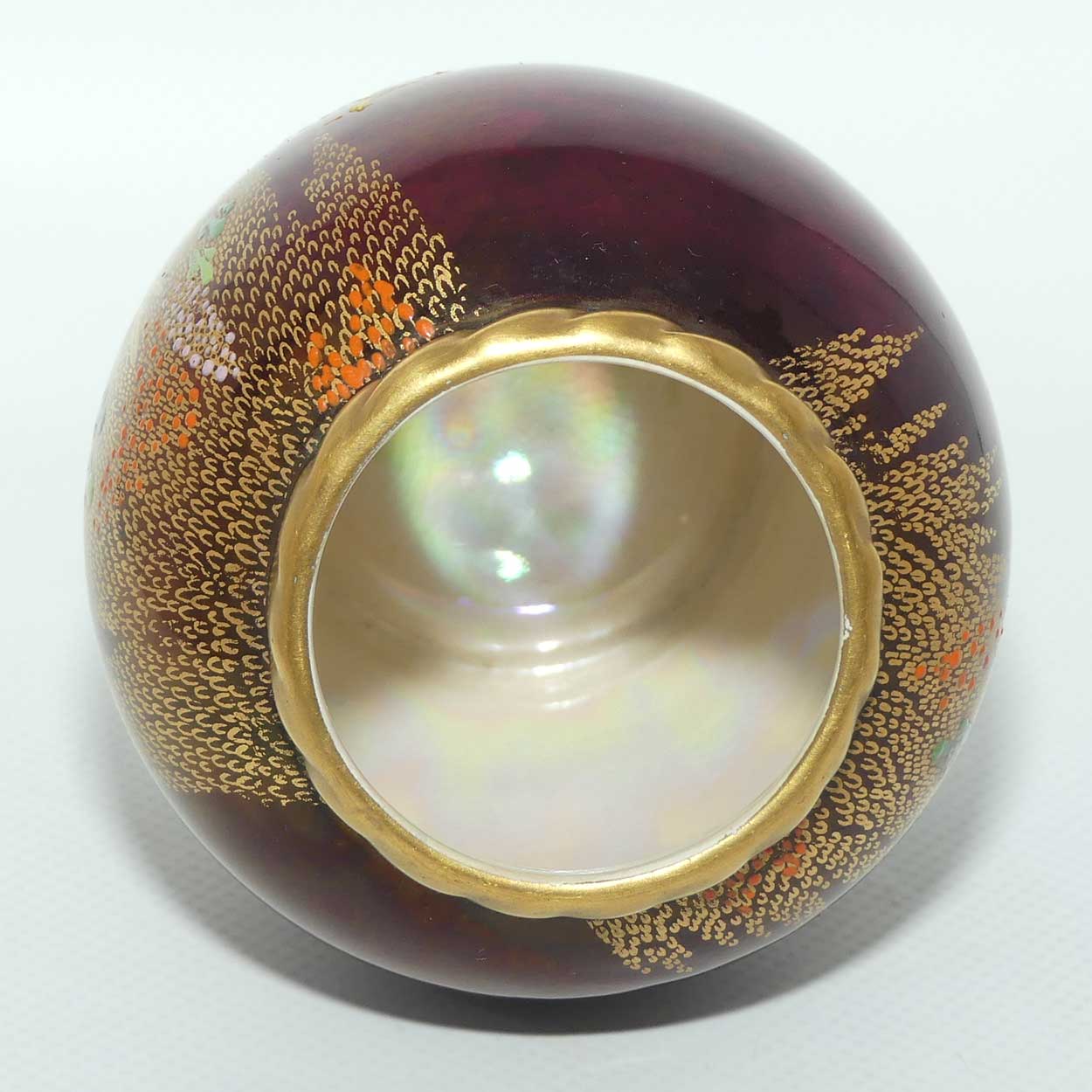 Carlton Ware Rouge Gilt rim small vase | Storks