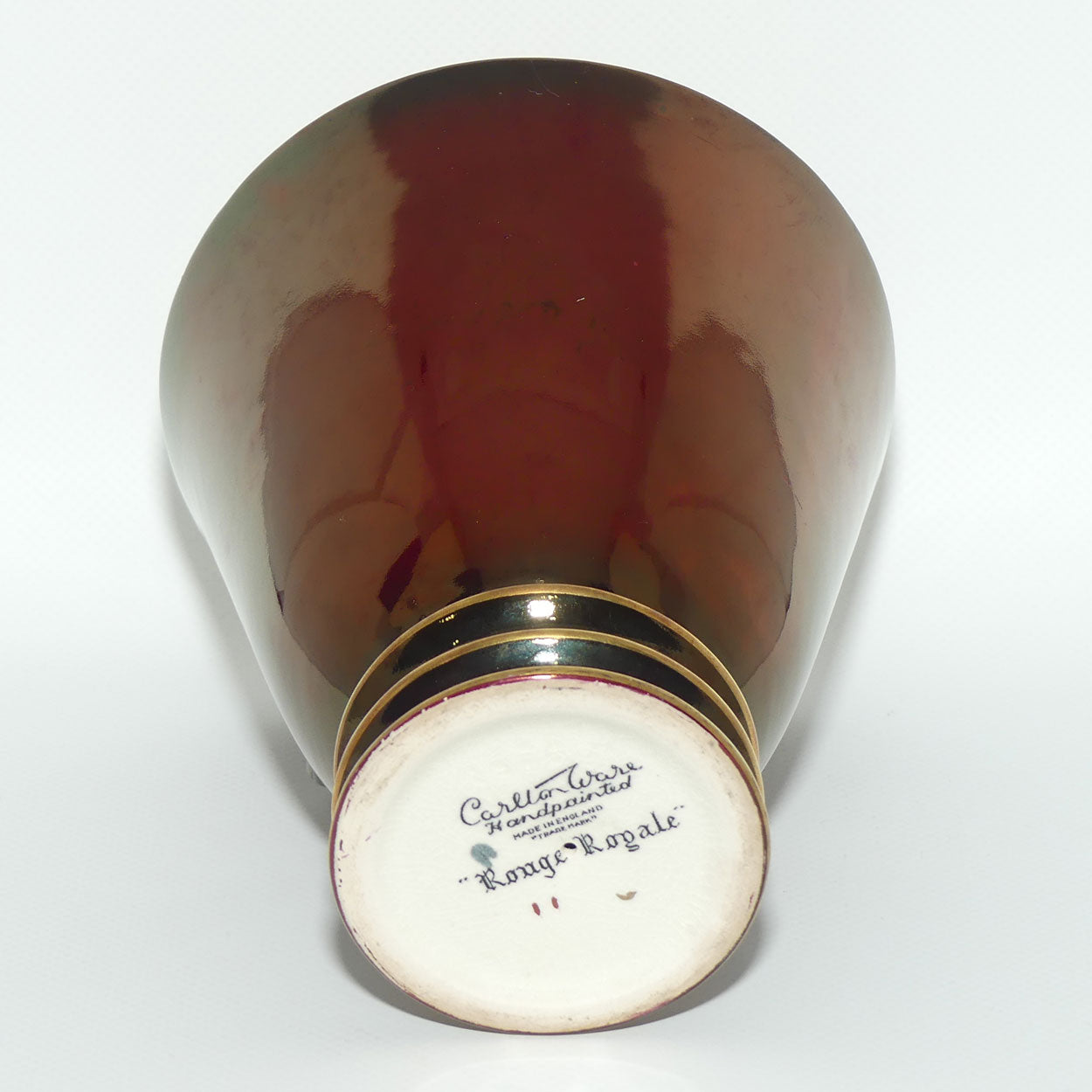 Carlton Ware Rouge Royale  triple ring base collar vase