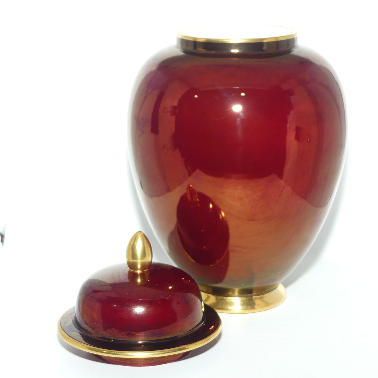 Carlton Ware Rouge Royale large lidded urn | 28cm tall