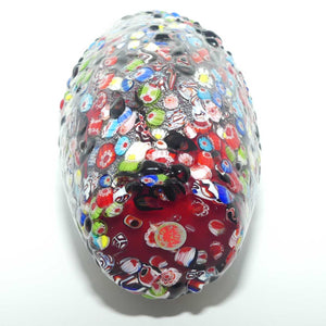 Murano Glass Millefiori vase | Black and Silver body | Textured Murrine design