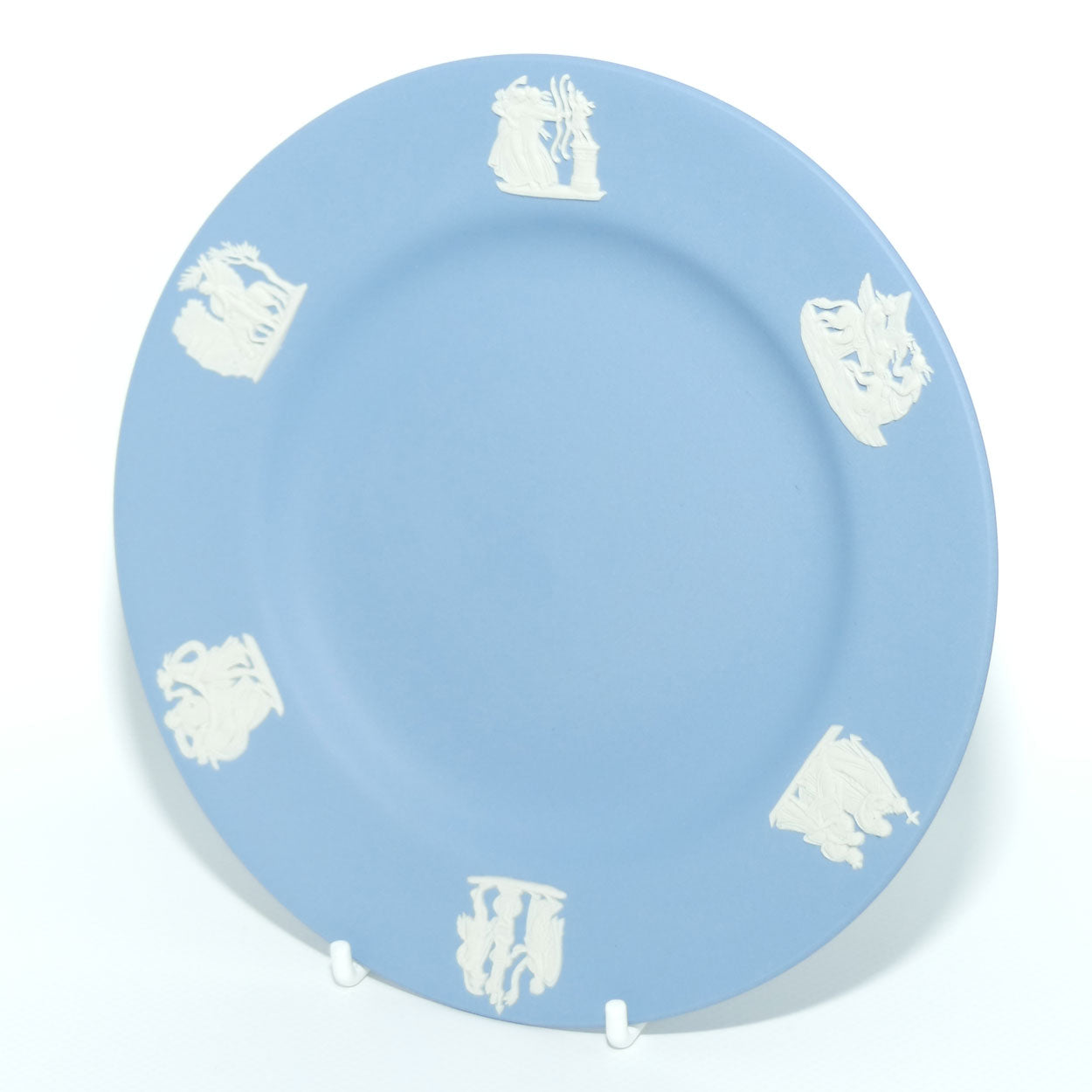 Wedgwood Jasper | White on Pale Blue | Six Scene round plate | 16.5cm | no box