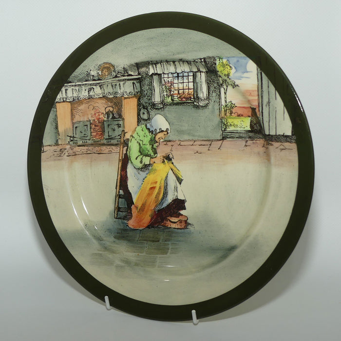 Royal Doulton Fireside plate D4570 | 26cm | Old Lady mending facing right