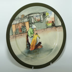 Royal Doulton Fireside plate D4570 | 26cm | Old Lady mending facing right