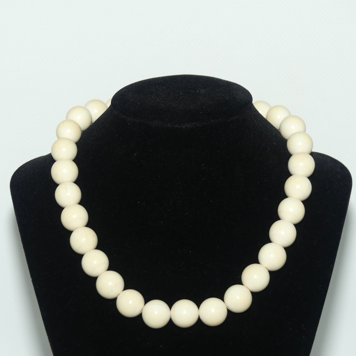Superb Antique set of Round form Ivory Beads | 12 to 13mm thick