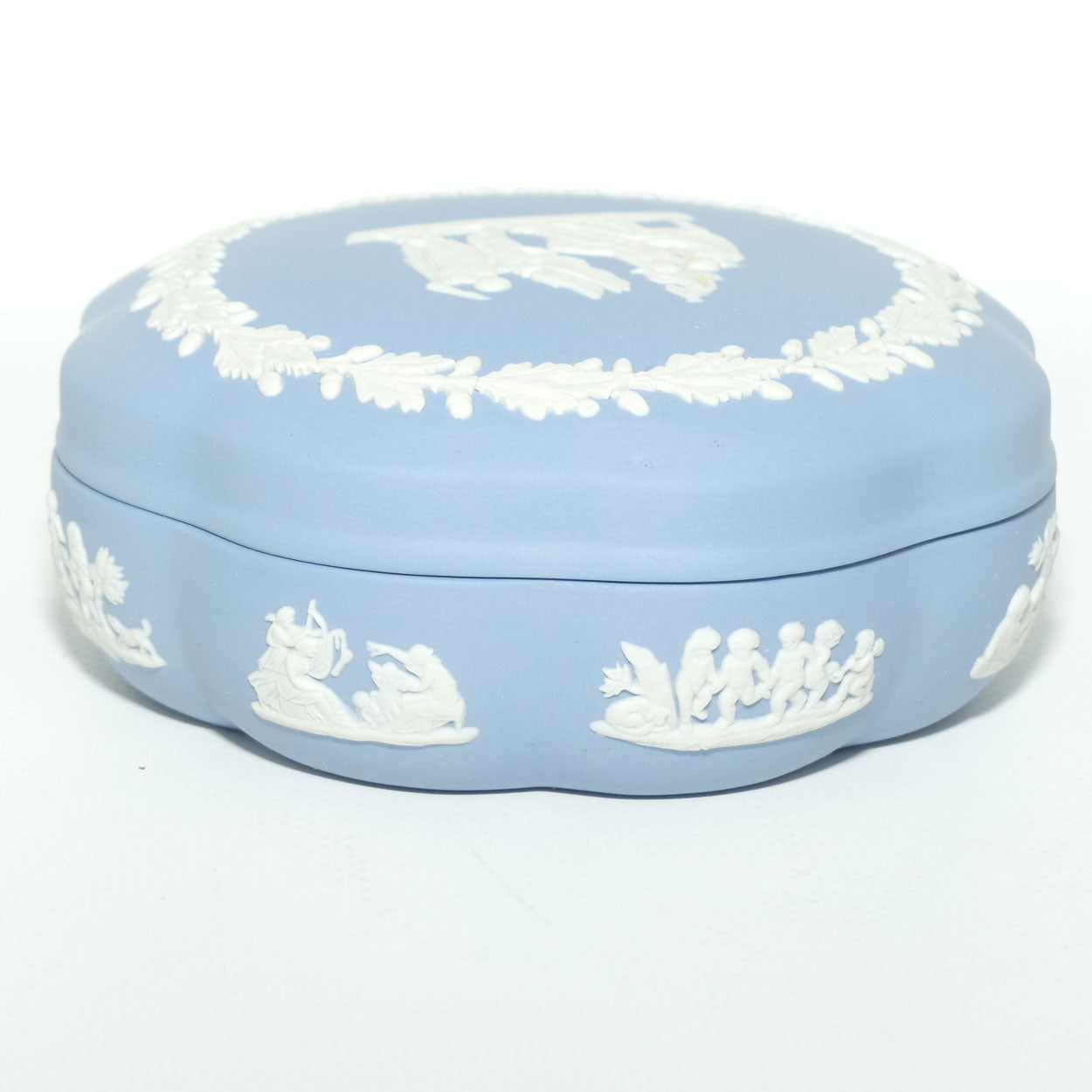 Wedgwood Jasper | White on Pale Blue | Mythology scene large trinket box | #2