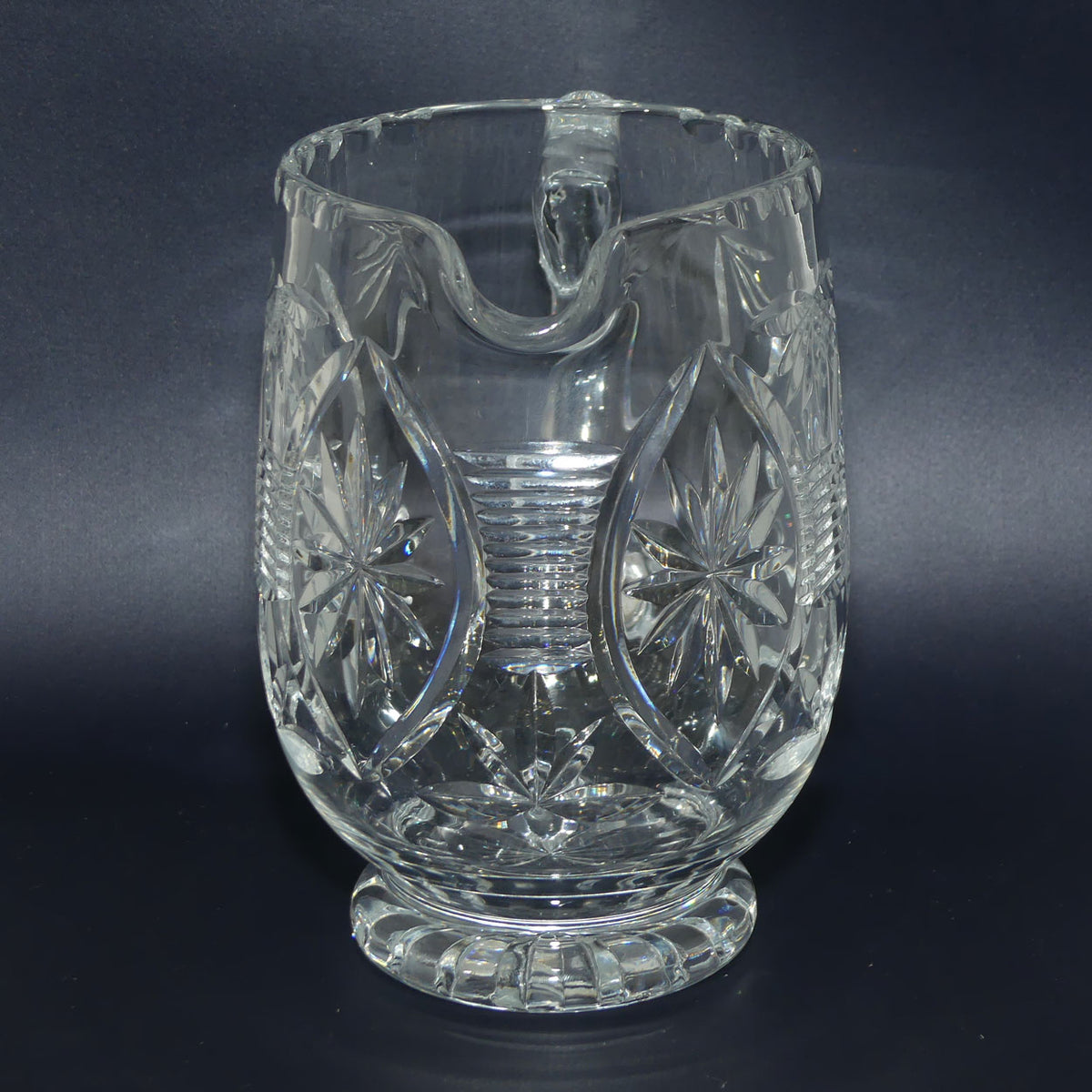 Webb Corbett Crystal | Beautifully facetted Star pattern round body Crystal water jug