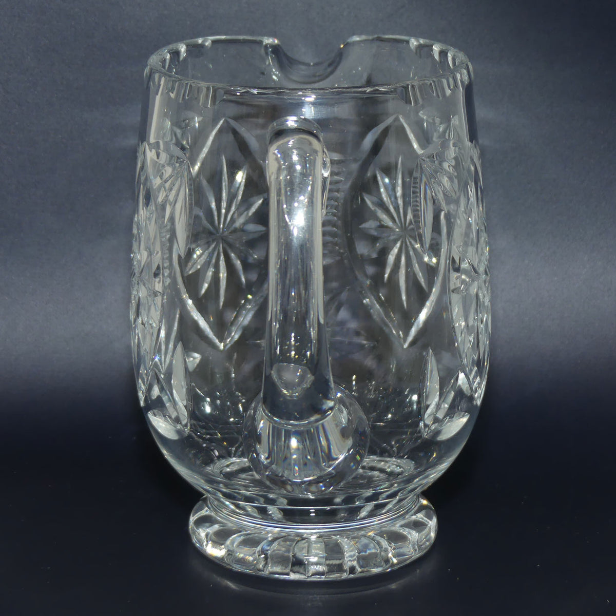 Webb Corbett Crystal | Beautifully facetted Star pattern round body Crystal water jug