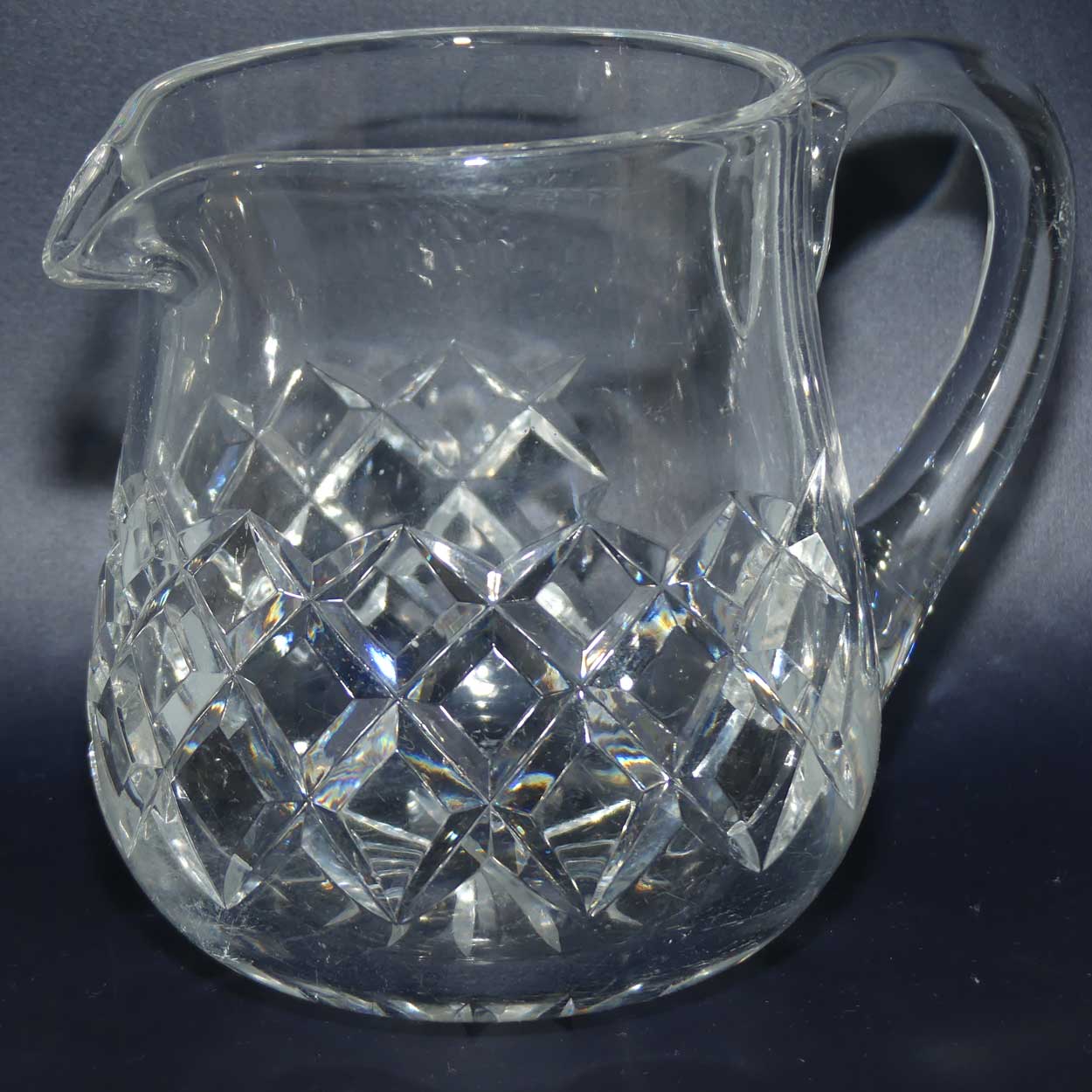 Round body Diamond Cut Crystal jug | Whisky Water Jug