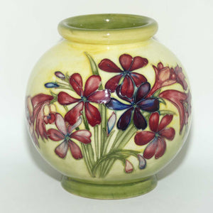 Walter Moorcroft Spring Flowers ball vase | Rare Yellow Ground