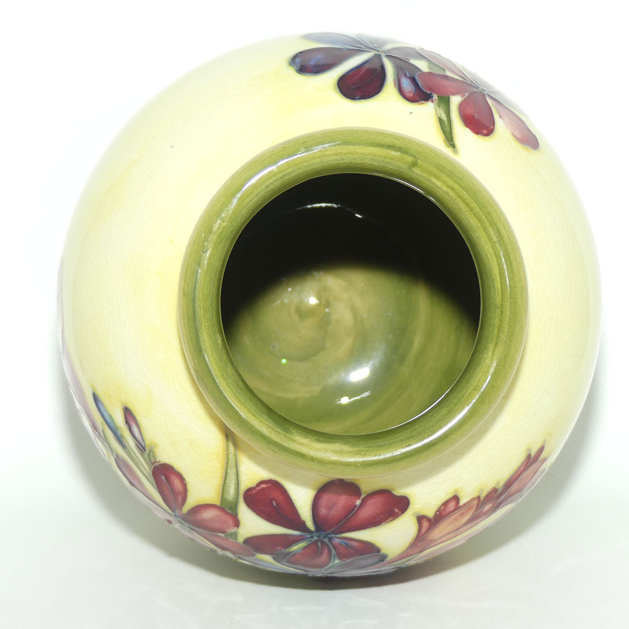 Walter Moorcroft Spring Flowers ball vase | Rare Yellow Ground