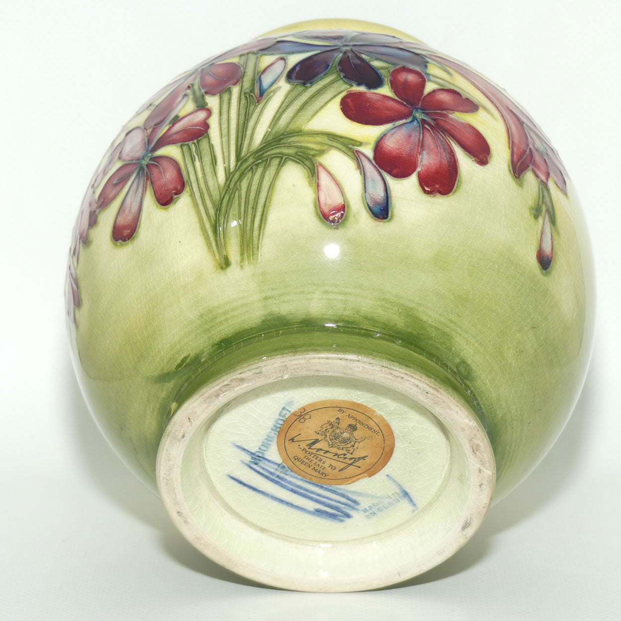 Walter Moorcroft Spring Flowers ball vase | Rare Yellow Ground