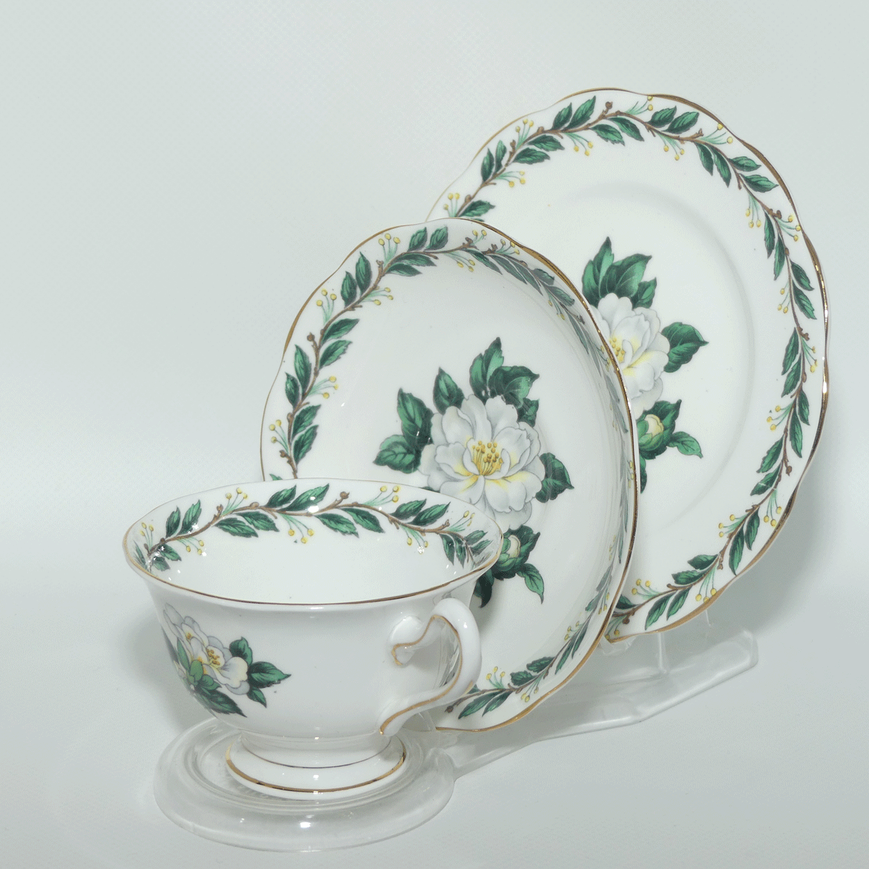 Royal Albert Bone China England Lady Clare trio | Avon shape | signed A Wagg