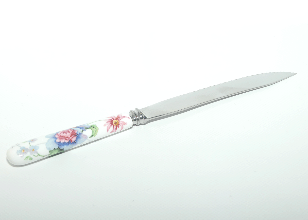 Crown Staffordshire England floral handle cake knife