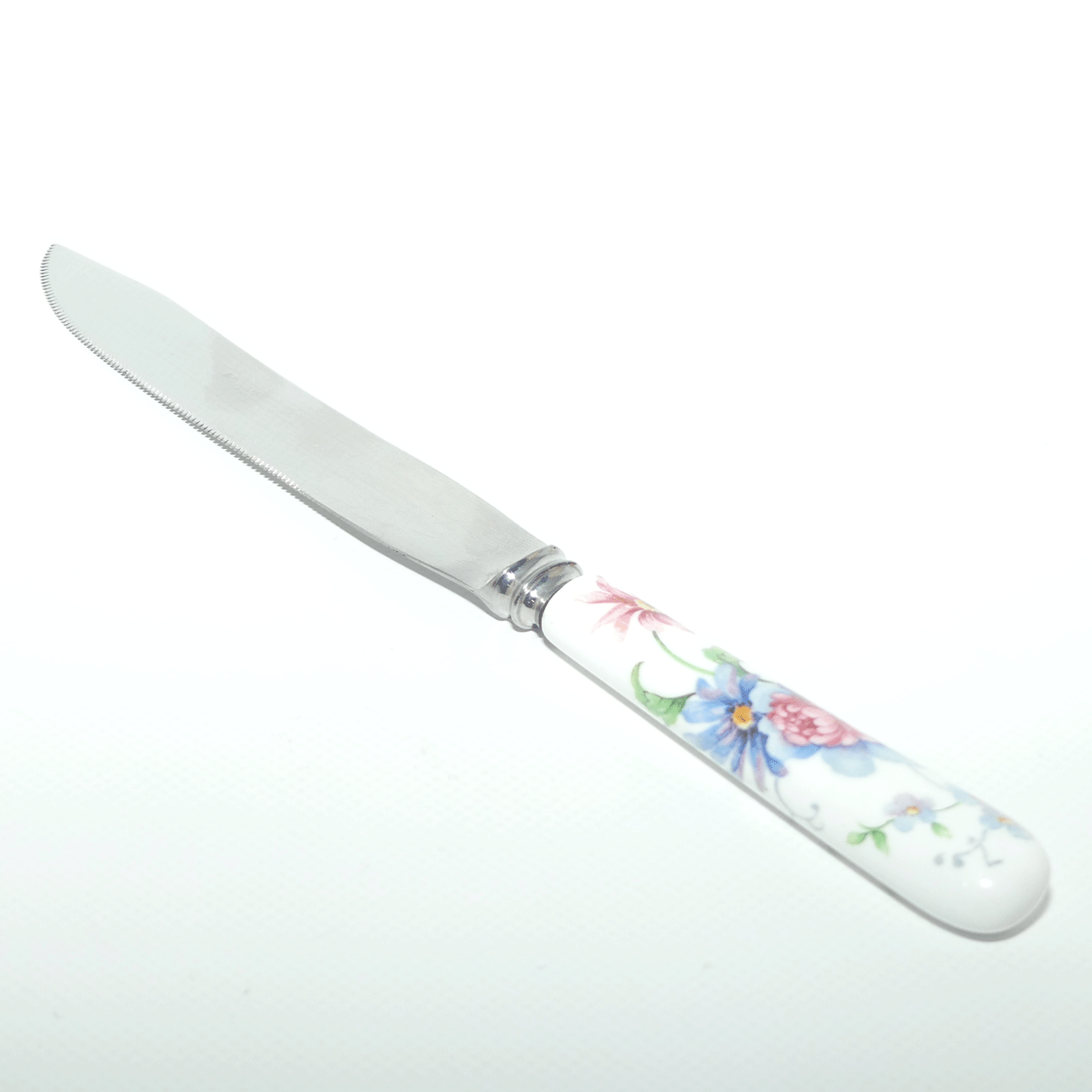 Crown Staffordshire England floral handle cake knife