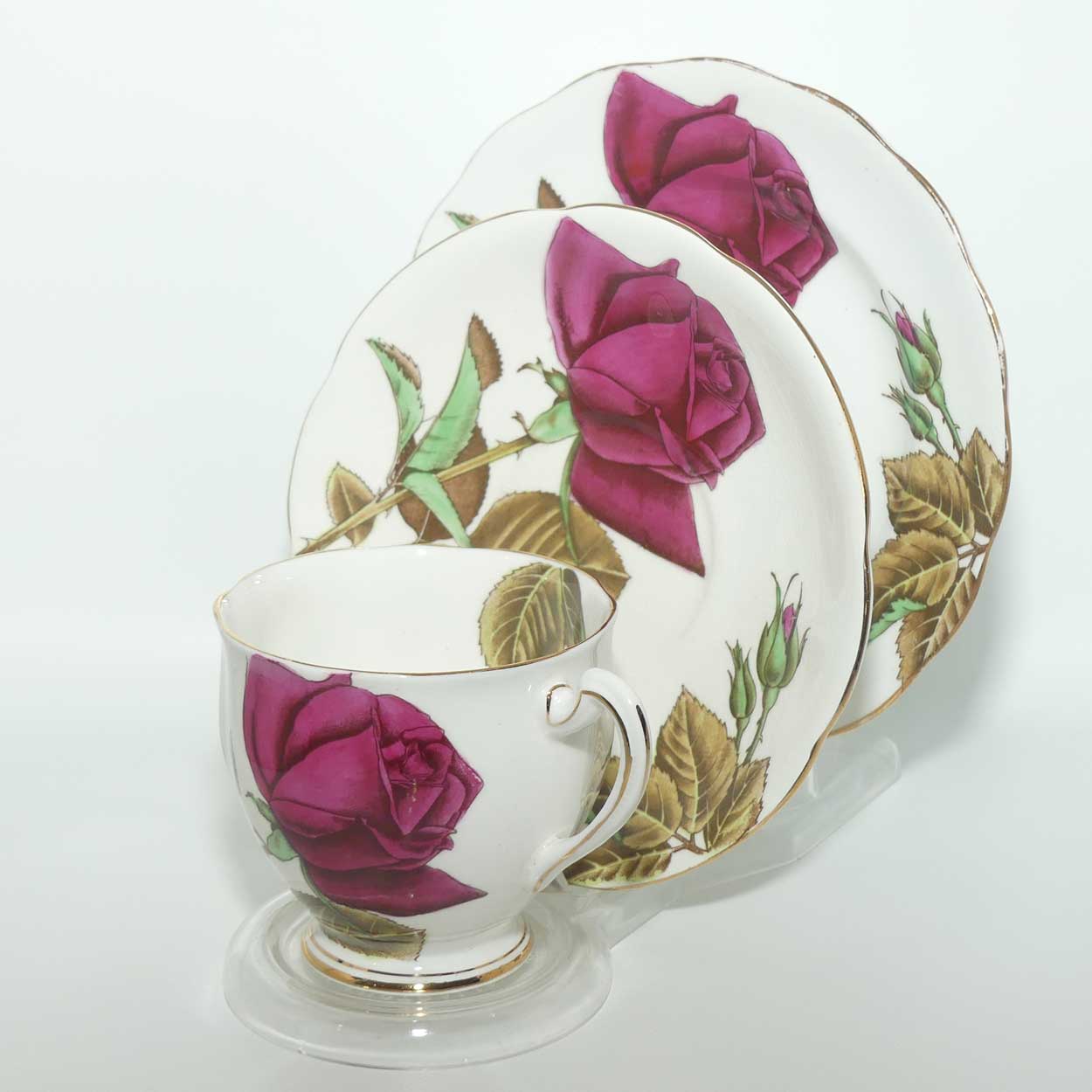 Royal Standard English Rose tea trio