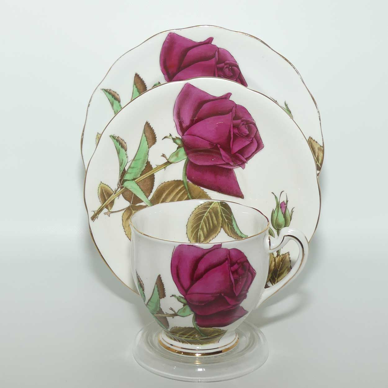 Royal Standard English Rose tea trio