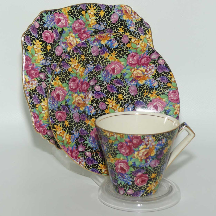 Royal Winton Grimwades Chintz Hazel trio | Deco shape