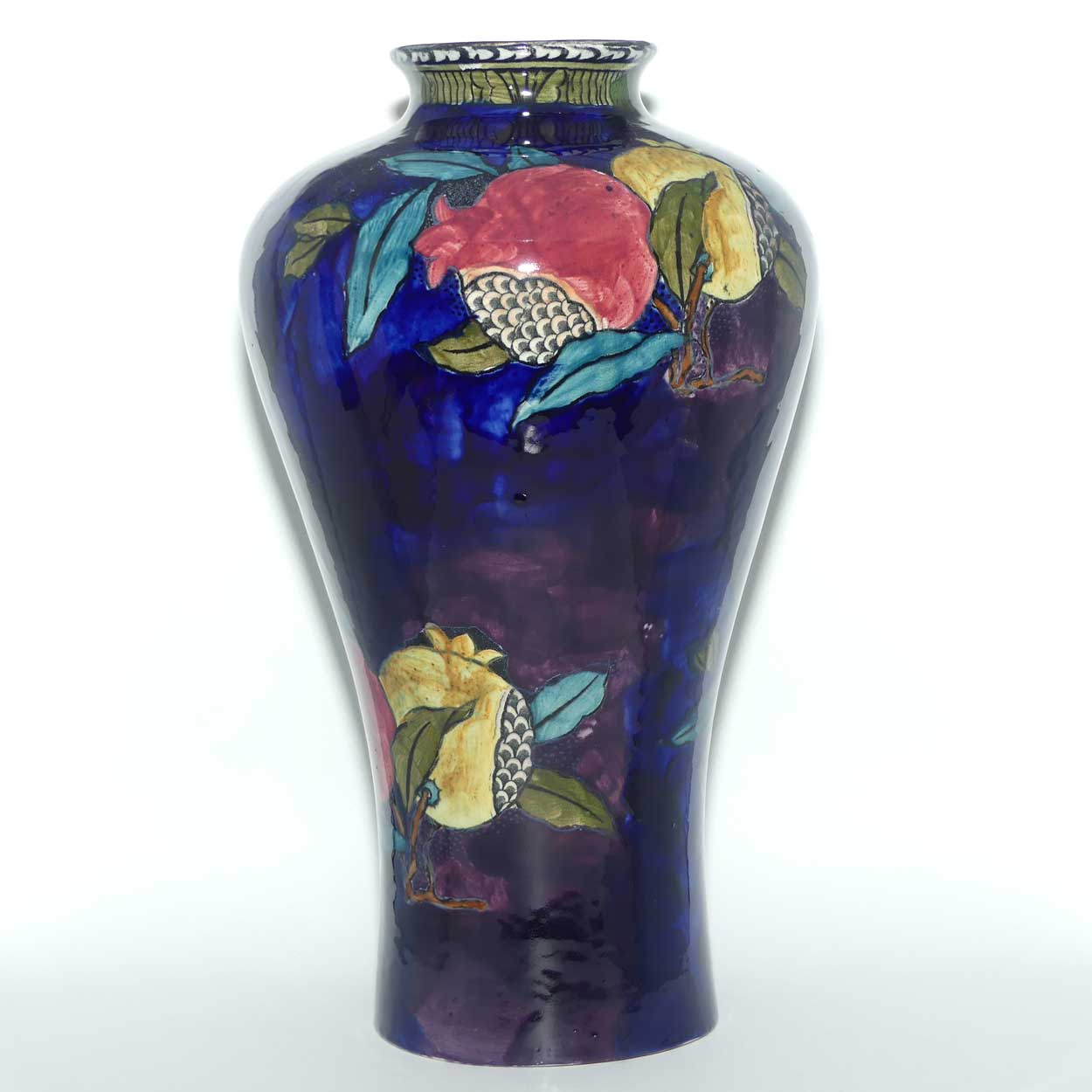 S Hancock and Sons Pomegranate design Rubens Ware vase signed FX Abraham