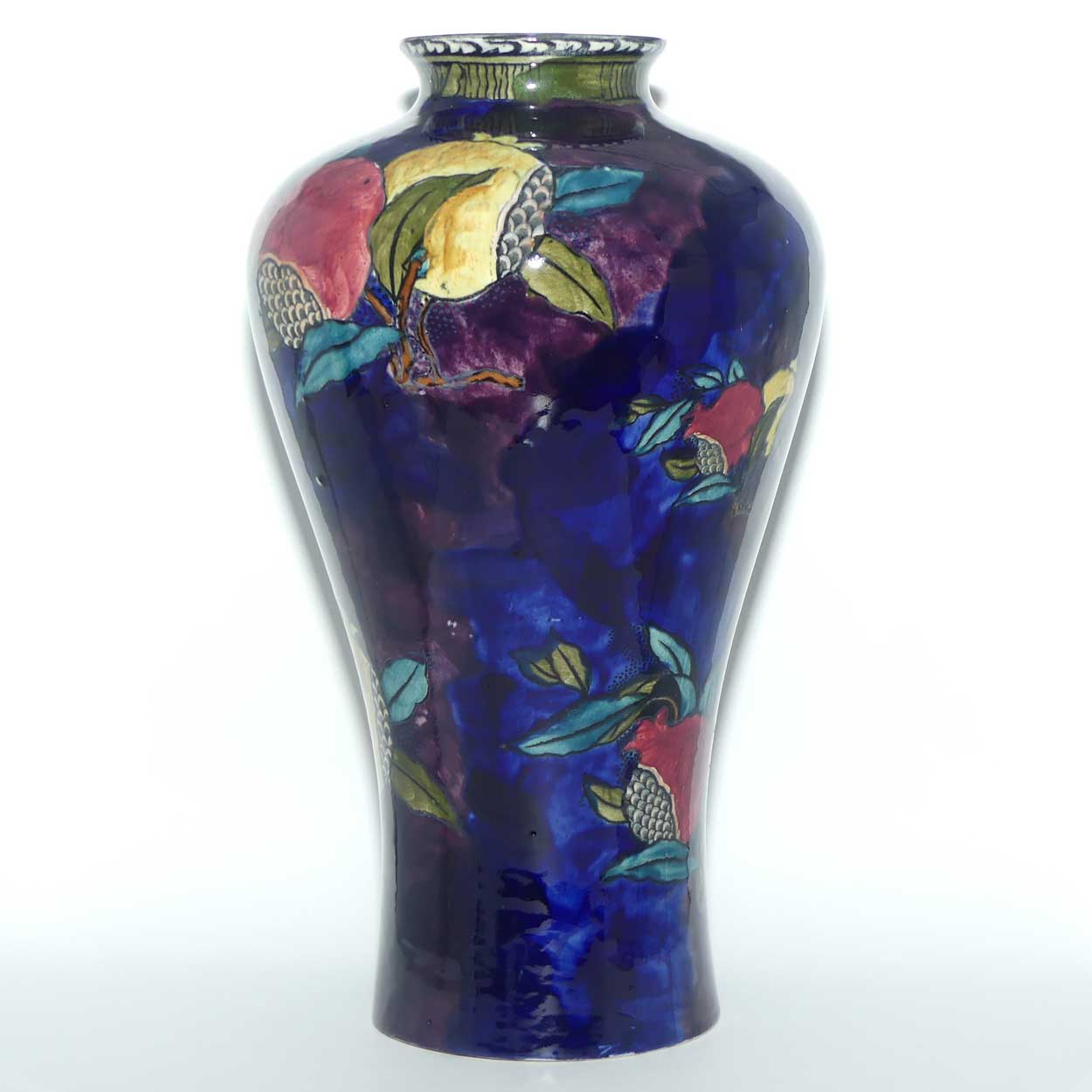 S Hancock and Sons Pomegranate design Rubens Ware vase signed FX Abraham