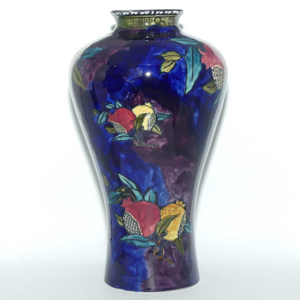 S Hancock and Sons Pomegranate design Rubens Ware vase signed FX Abraham
