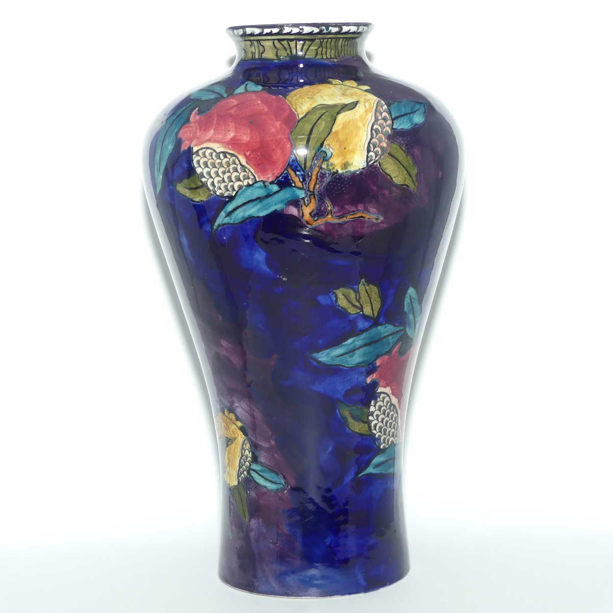 S Hancock and Sons Pomegranate design Rubens Ware vase signed FX Abraham