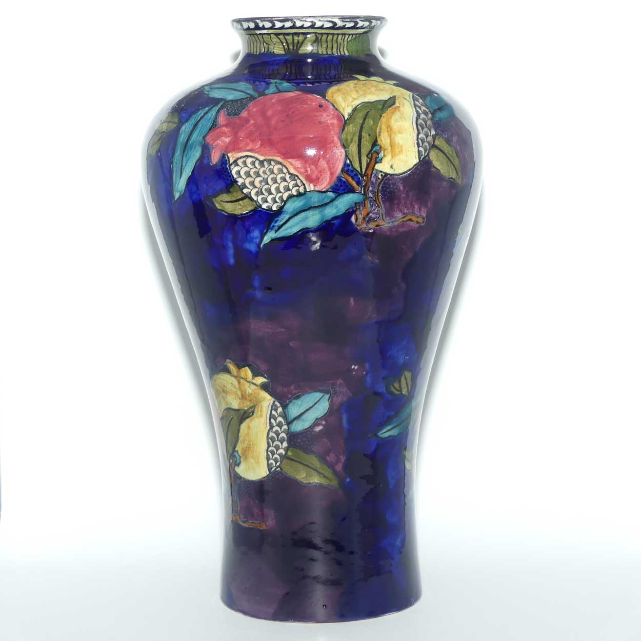S Hancock and Sons Pomegranate design Rubens Ware vase signed FX Abraham