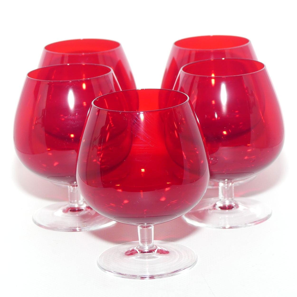 Ruby Glass set of 5 Brandy Snifters | 150ml