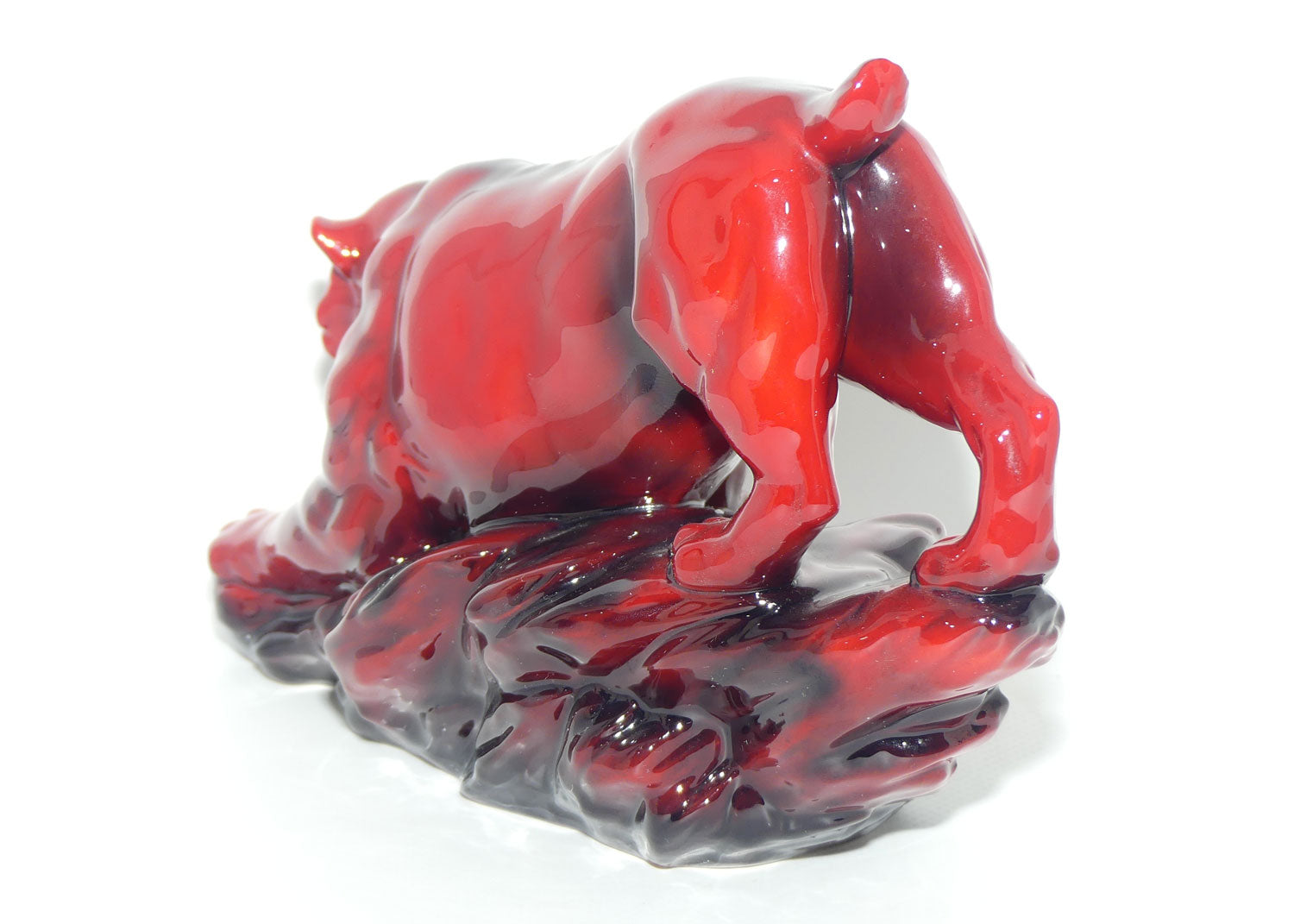Peggy Davies Ceramics | Ruby Fusion Glaze | Tiger on Rock #3 | White Teeth