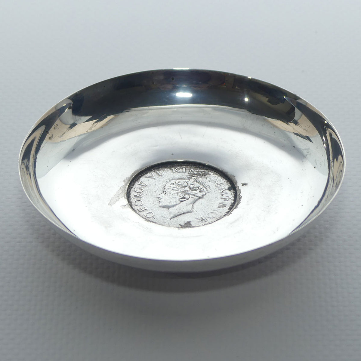 Sterling Silver | 1944 Indian Rupee Coin set in Silver Surround | 46.6 grams