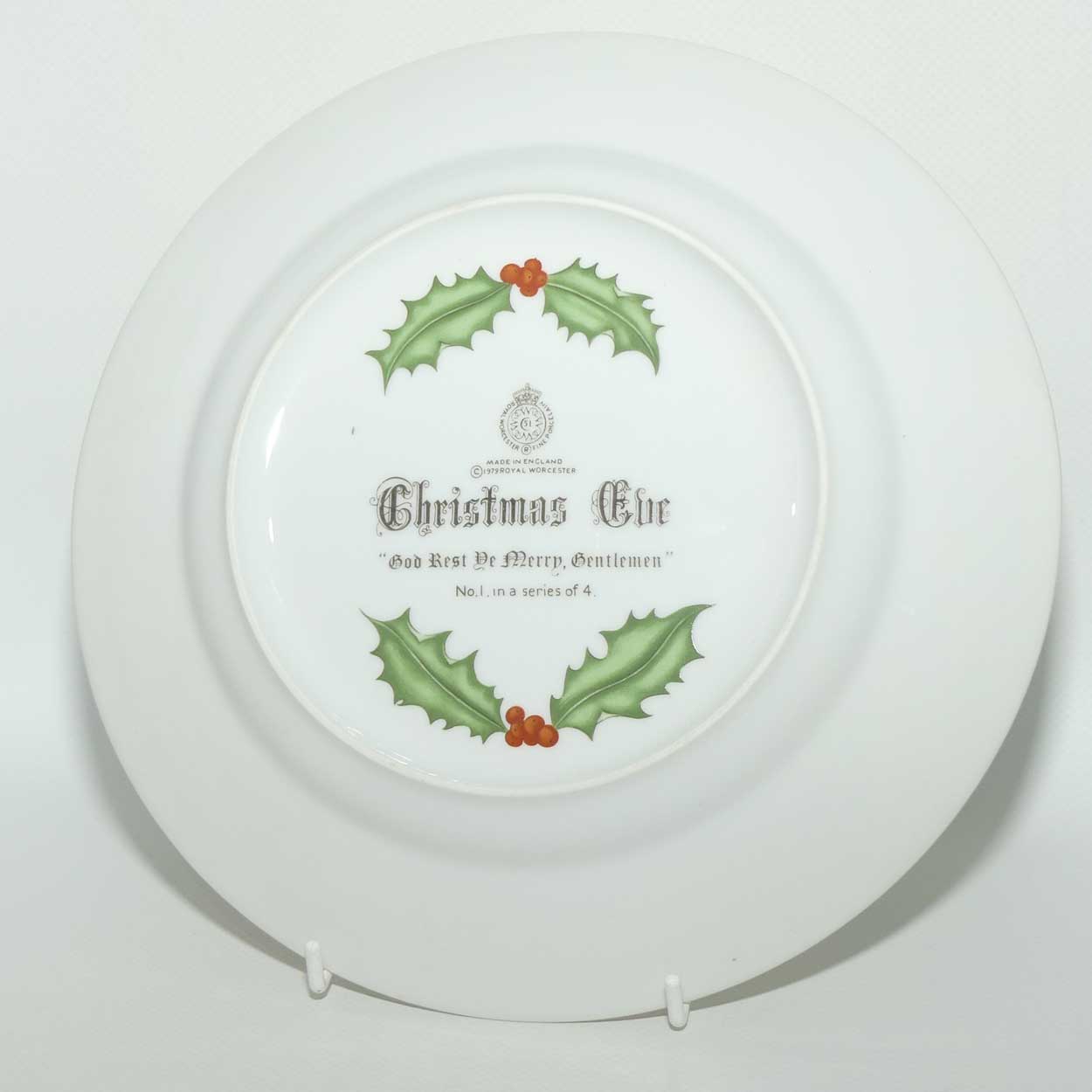 Royal Worcester Christmas plate | Christmas 1979 | God Rest Ye Merry, Gentlemen | boxed