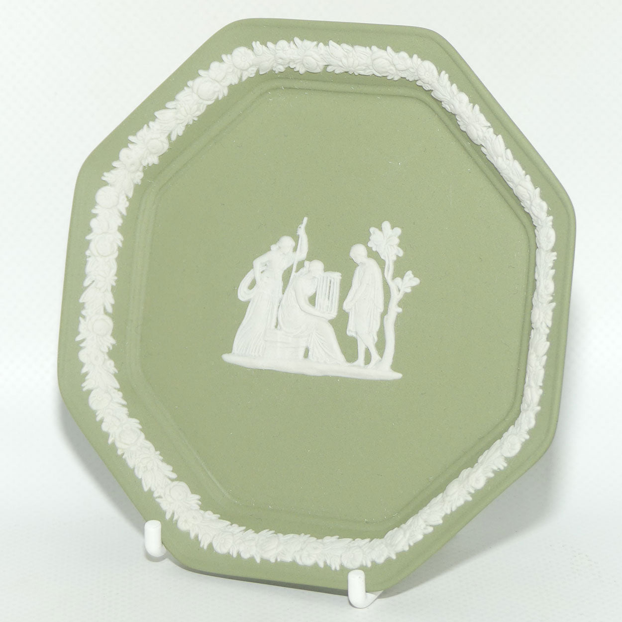 Wedgwood Jasper | White on Sage Green | Maidens and Cage Octagonal tray #2