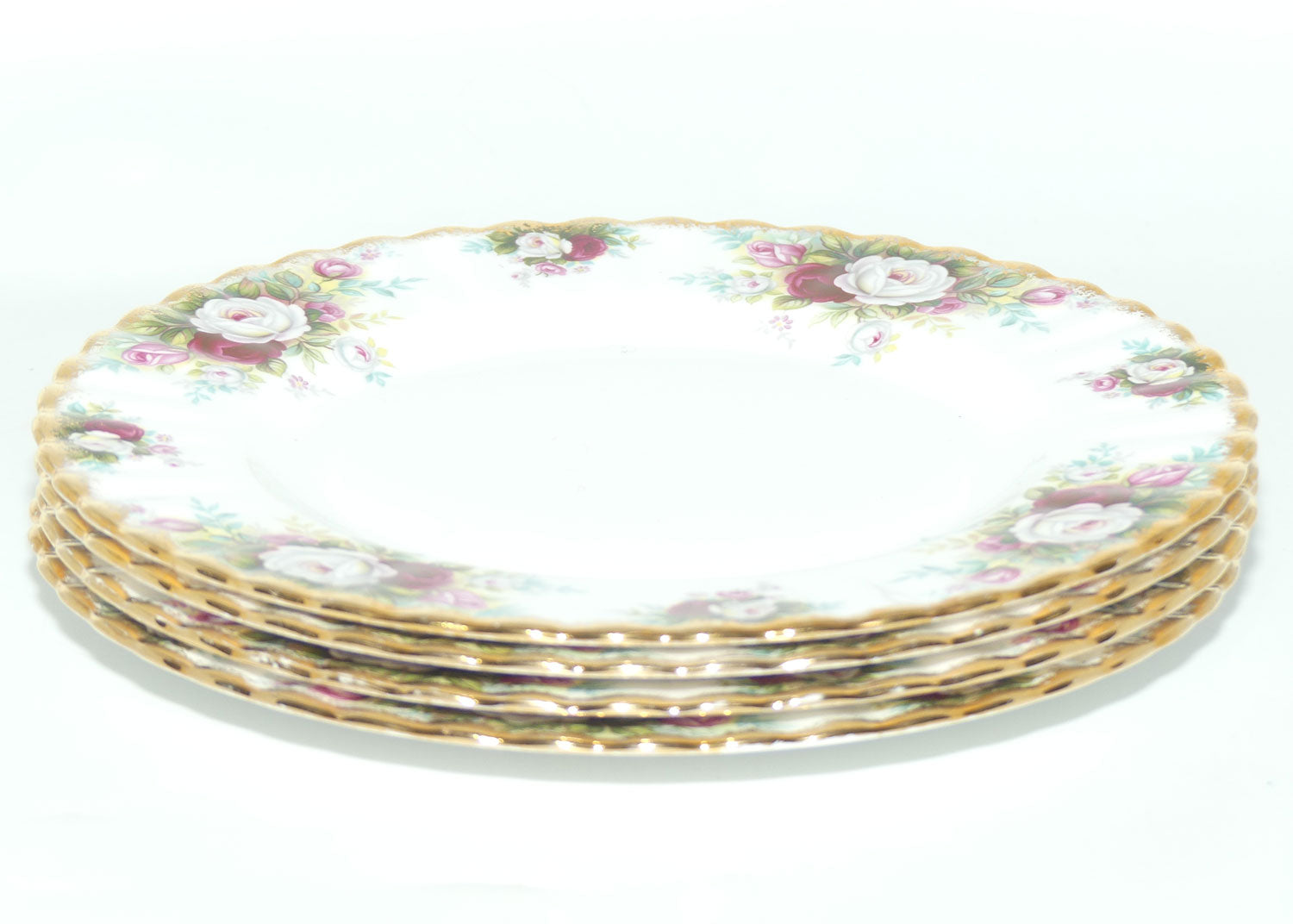 Royal Albert Bone China England Celebration set of 4 salad plates | 20.5cm diam | UK Made