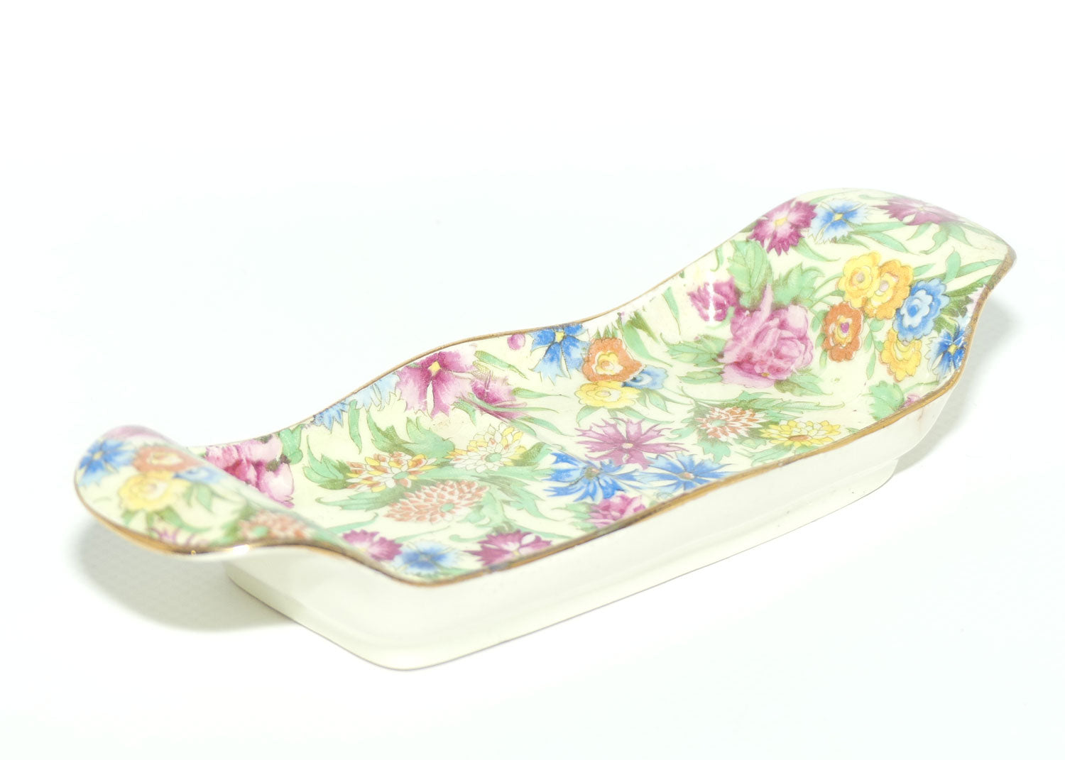 Royal Winton Kew Chintz salt and pepper set on tray
