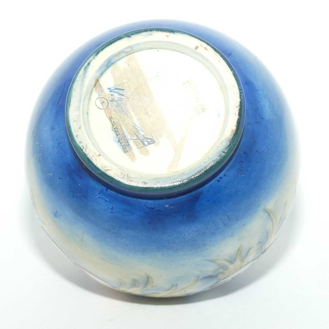 William Moorcroft Anemone Saltglaze ball vase | Shape 41/4