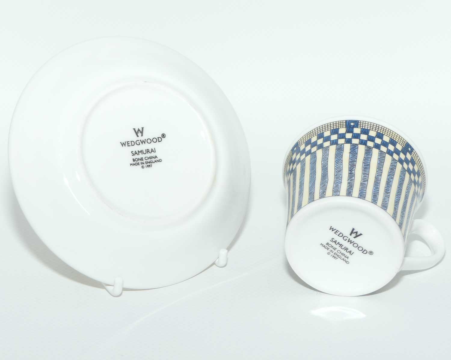 Wedgwood Bone China Samurai pattern | demi tasse cup and saucer | Espresso