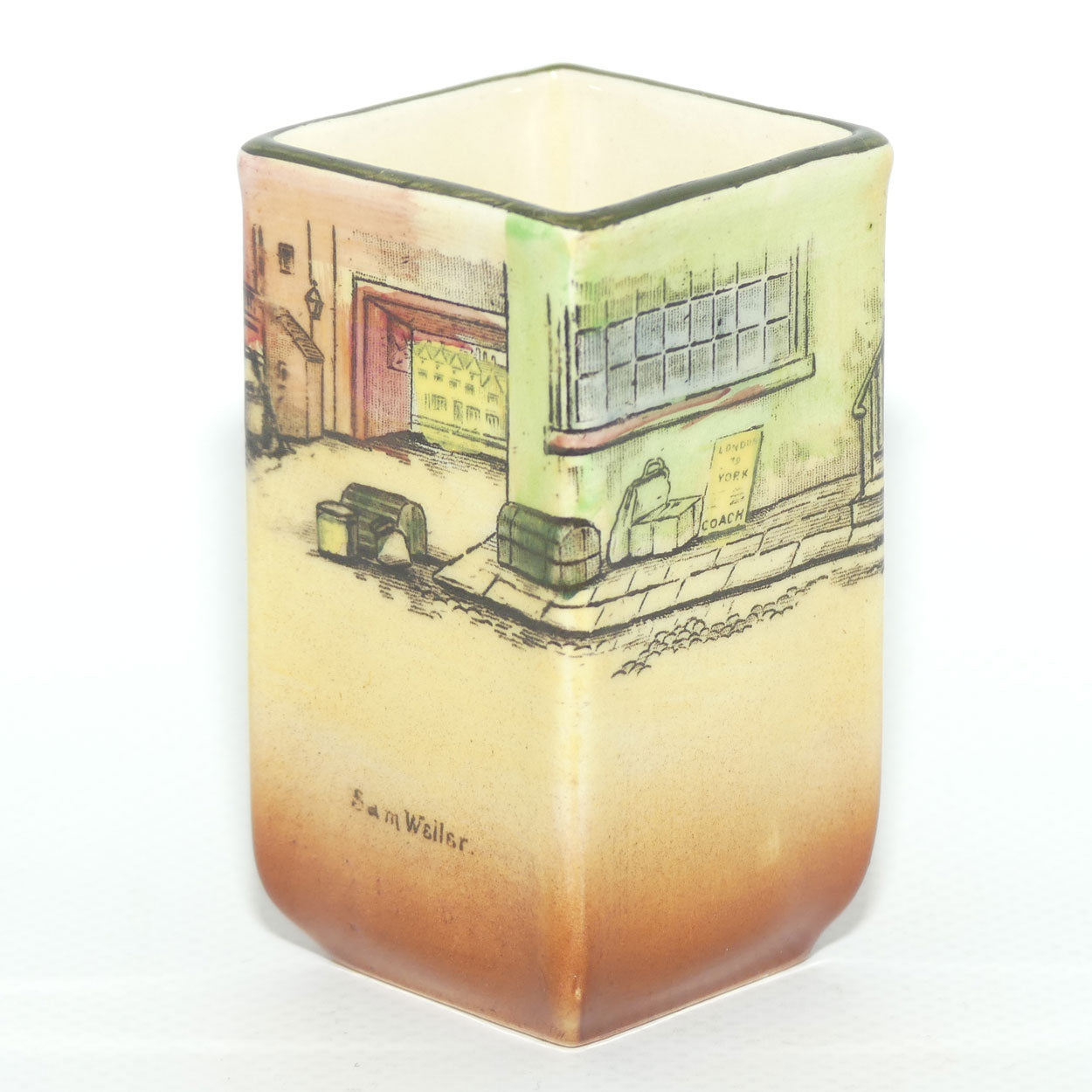 Royal Doulton Dickens Sam Weller small rectangular vase D5175