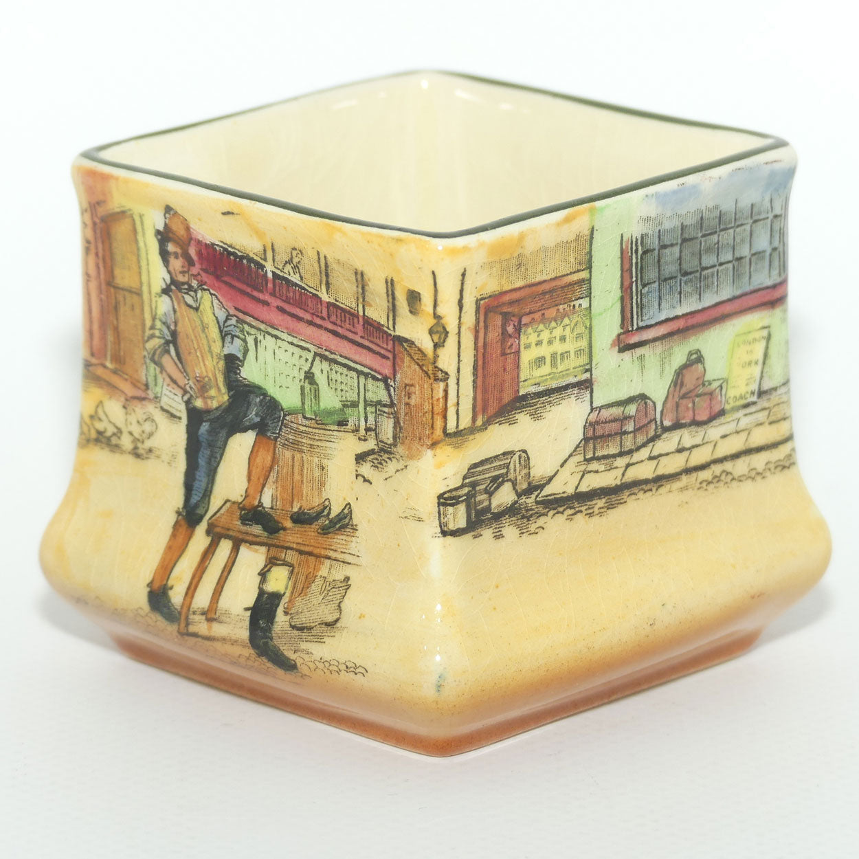 Royal Doulton Dickens Sam Weller small square vase D5175 | Shape 7013 | #1