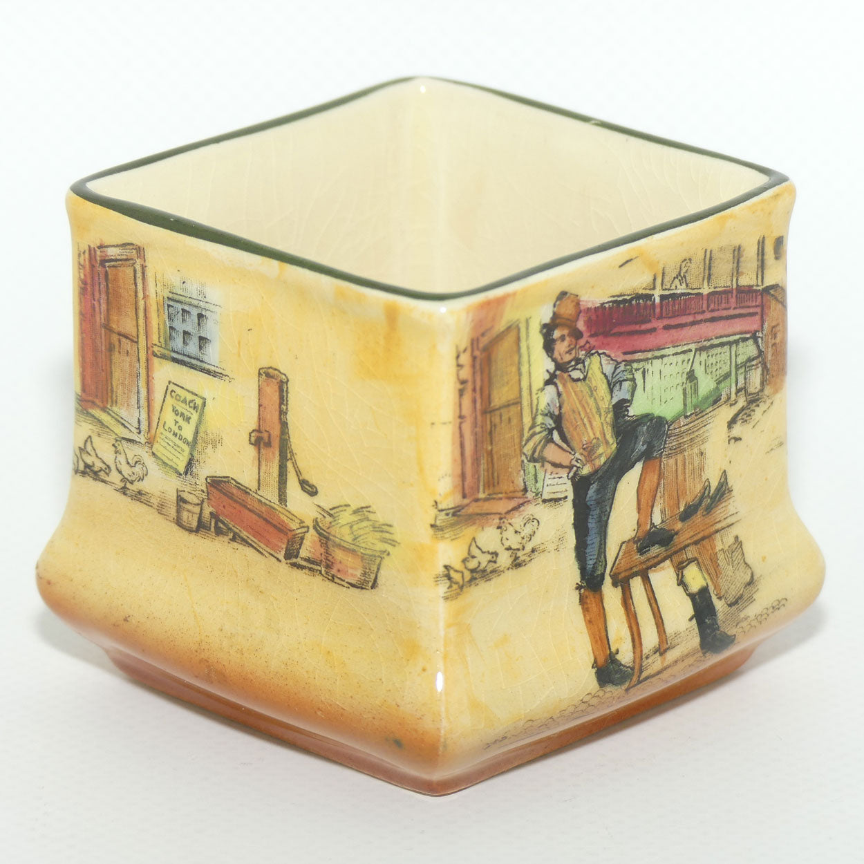 Royal Doulton Dickens Sam Weller small square vase D5175 | Shape 7013 | #1