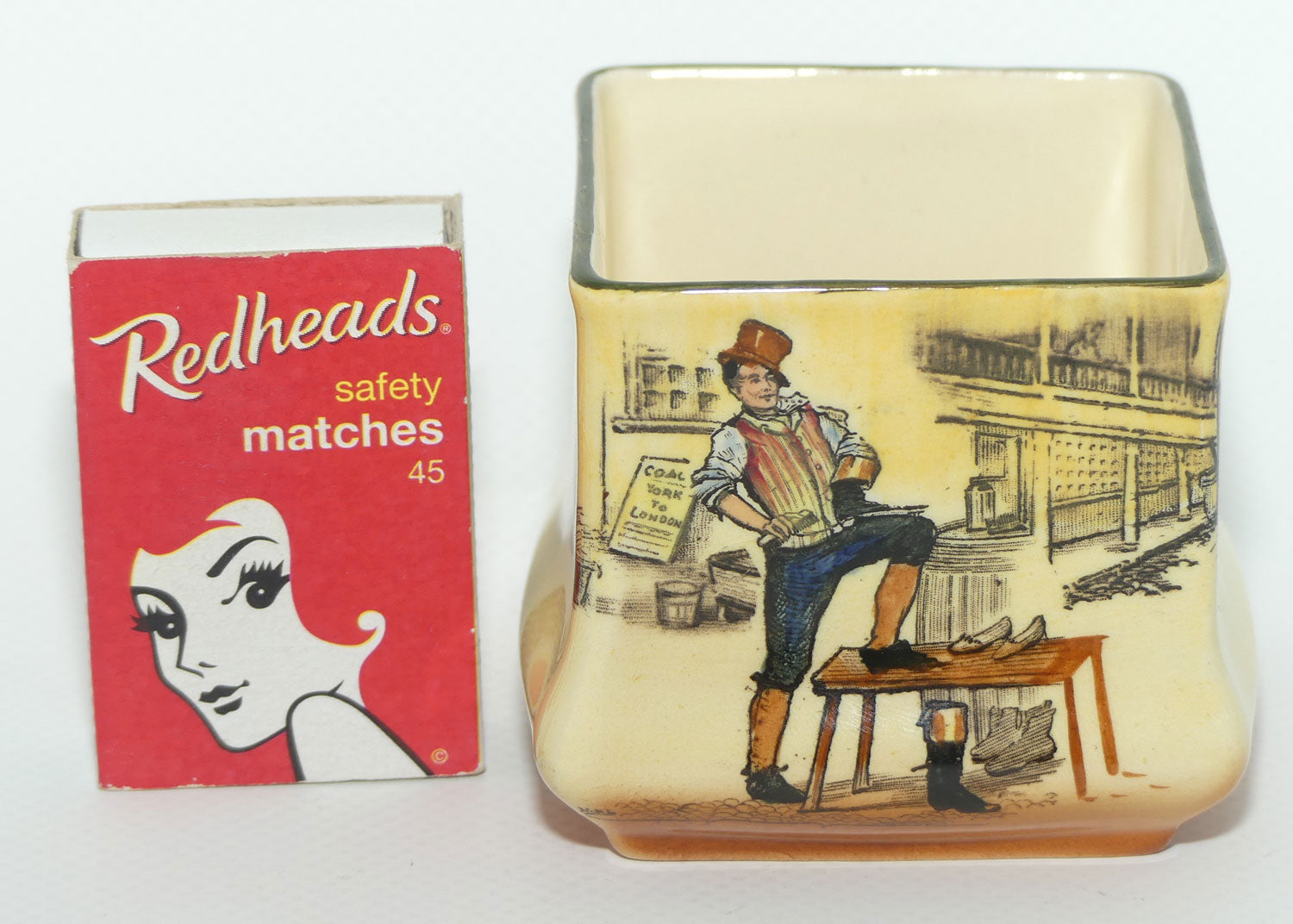 Royal Doulton Dickens Sam Weller small square vase D5175 (#2)