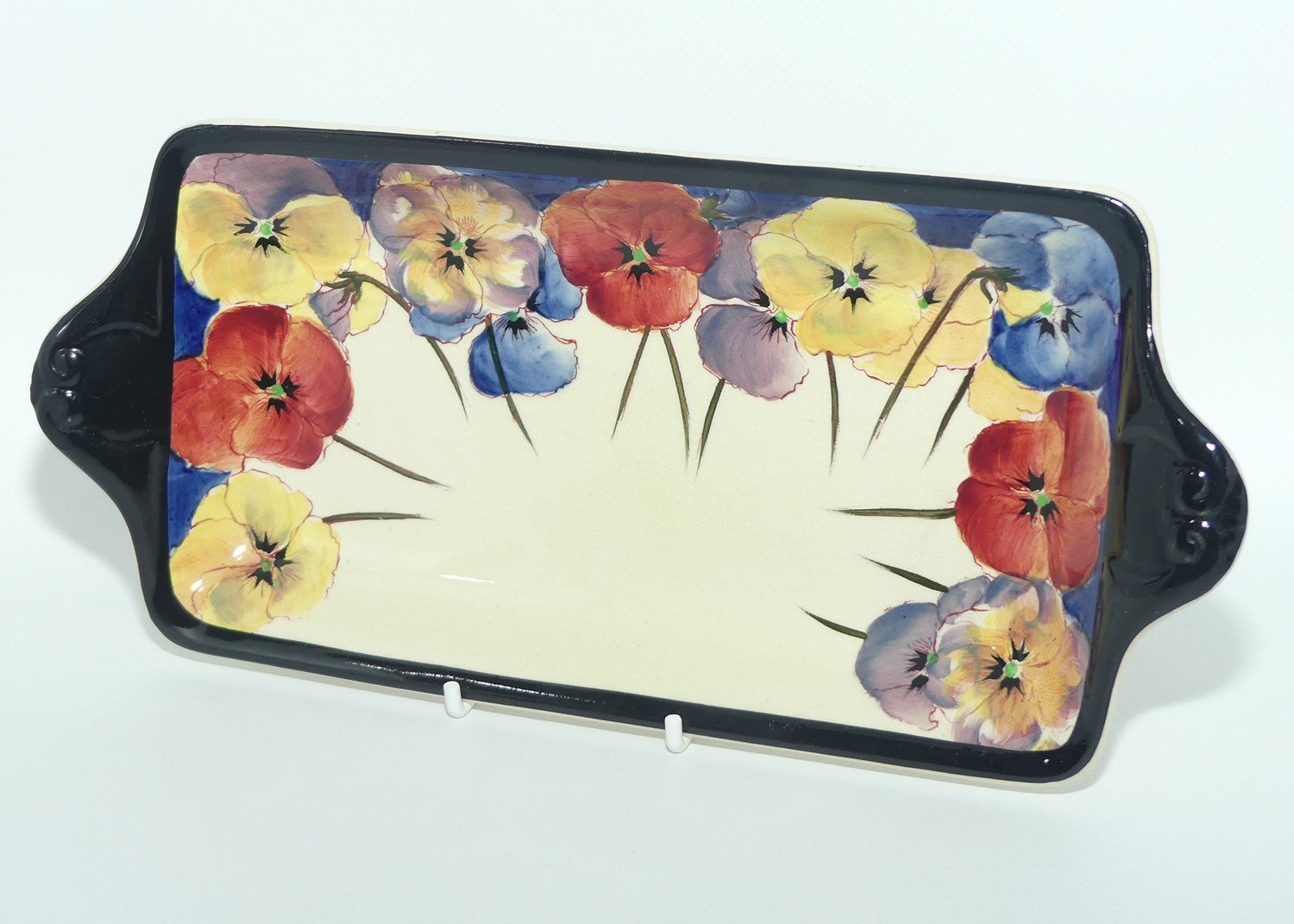 Royal Doulton Pansy with Black Border D4049 | sandwich tray