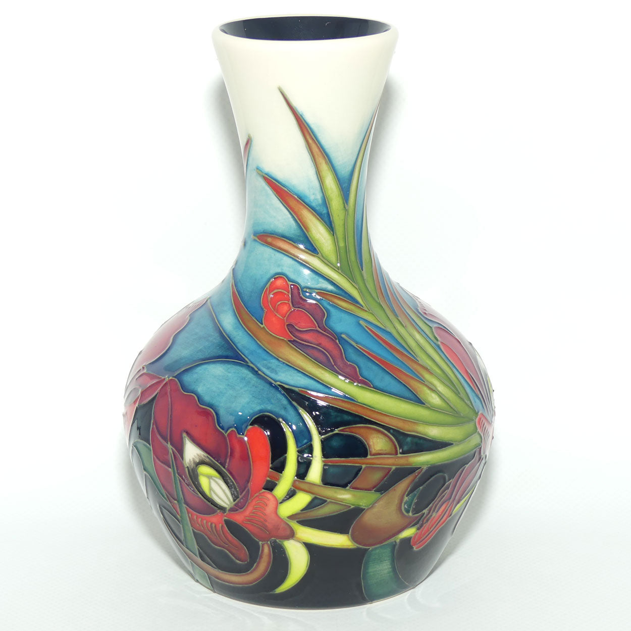 Moorcroft Satin Flower vase | Shape 217 | signed Hugh Edwards