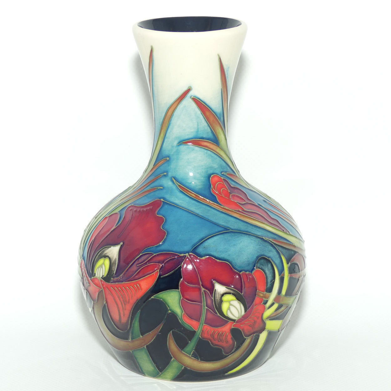 Moorcroft Satin Flower vase | Shape 217 | signed Hugh Edwards