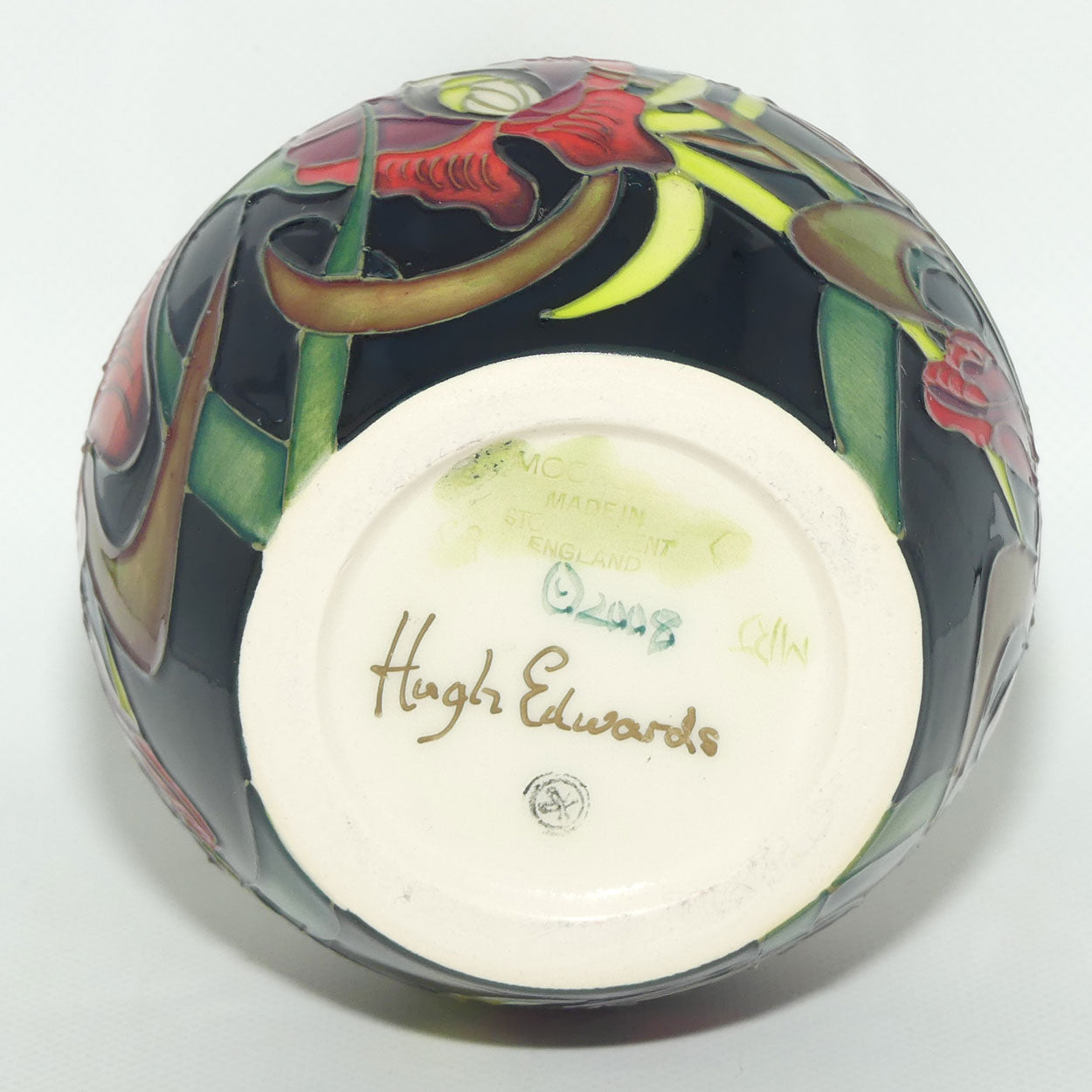 Moorcroft Satin Flower vase | Shape 217 | signed Hugh Edwards