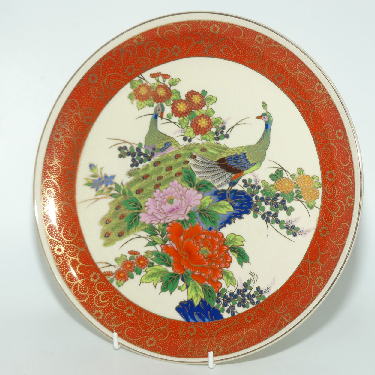 Mid Century Satsuma Japan Peacock plate | 26cm