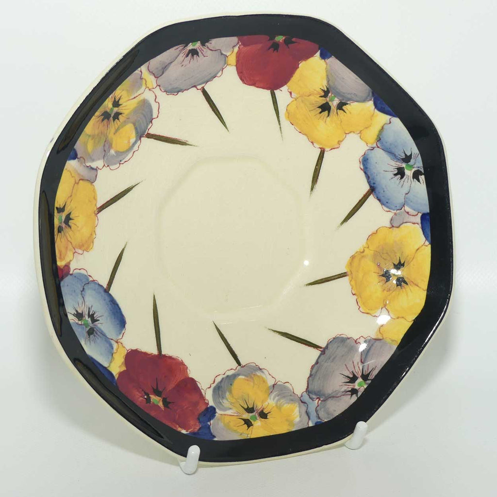 Royal Doulton Pansy with Black Border D4049 | tea saucer | 14cm