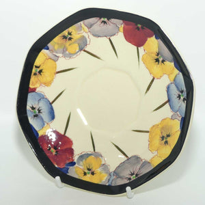 Royal Doulton Pansy with Black Border D4049 | tea saucer | 14cm